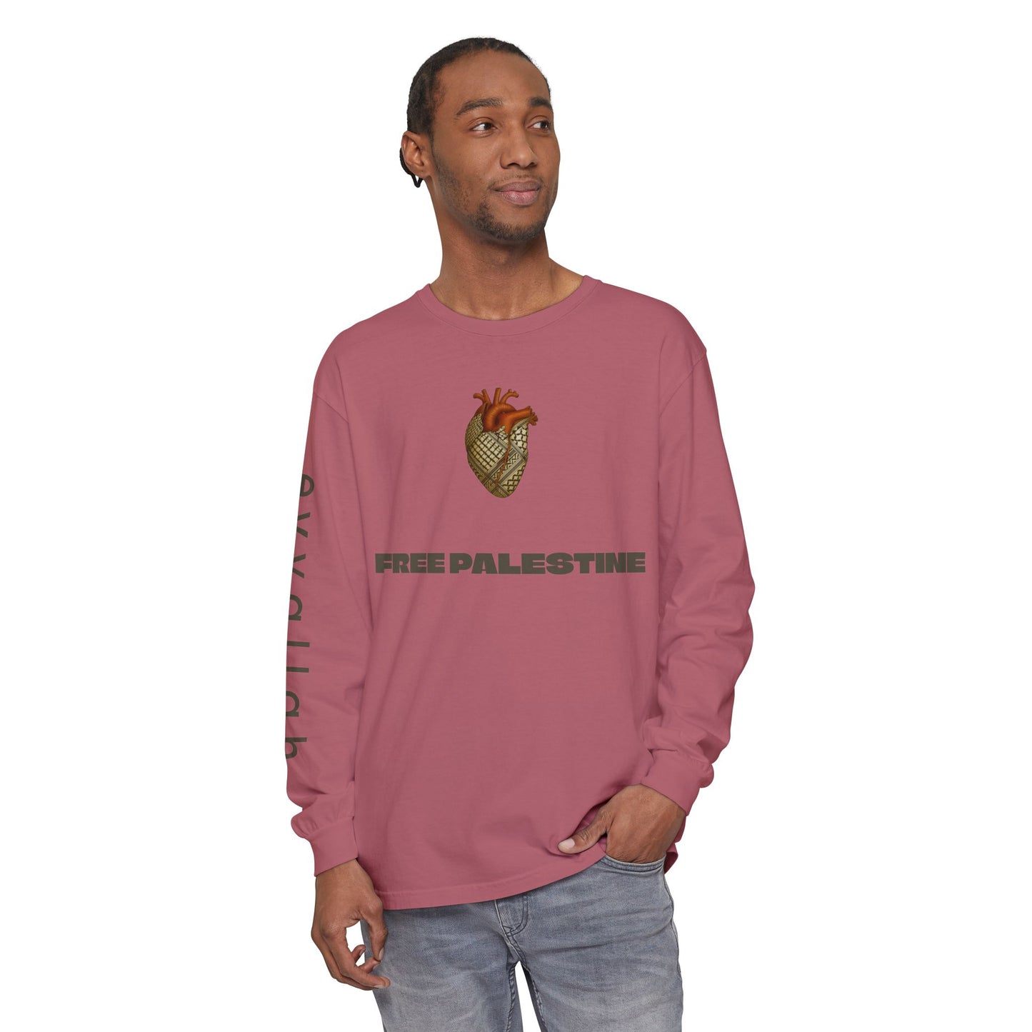 Free Palestine Long Sleeve T-Shirt | Unisex Tee for Activists, Statement Fashion, Conscious Living, Cultural Pride, Everyday Wear
