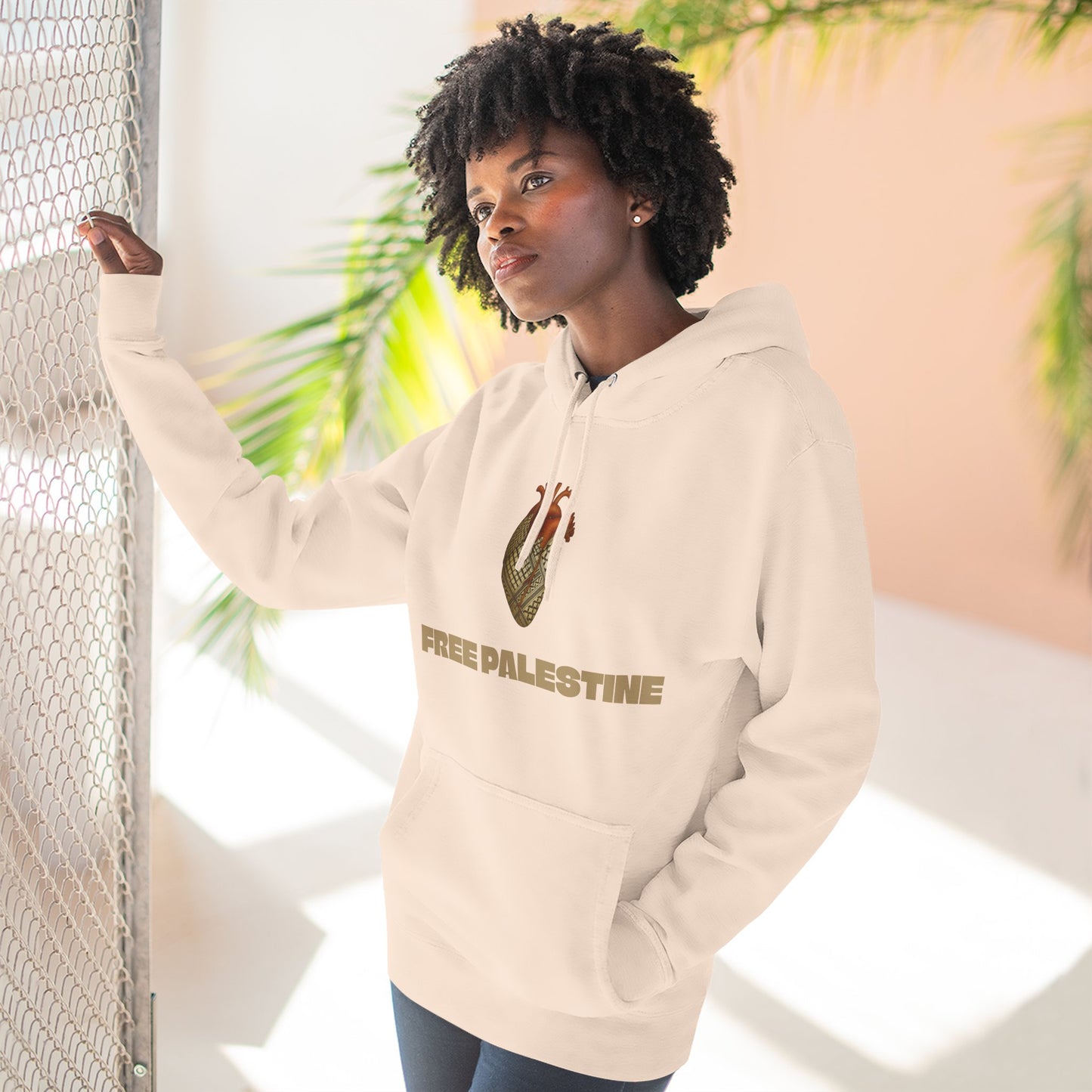 SUMUD Flotilla - Free Palestine Three-Panel Fleece Hoodie - Supportive Apparel, Activism Shirt, Casual Wear, Gift for Human Rights Advocates, Everyday Statement Top