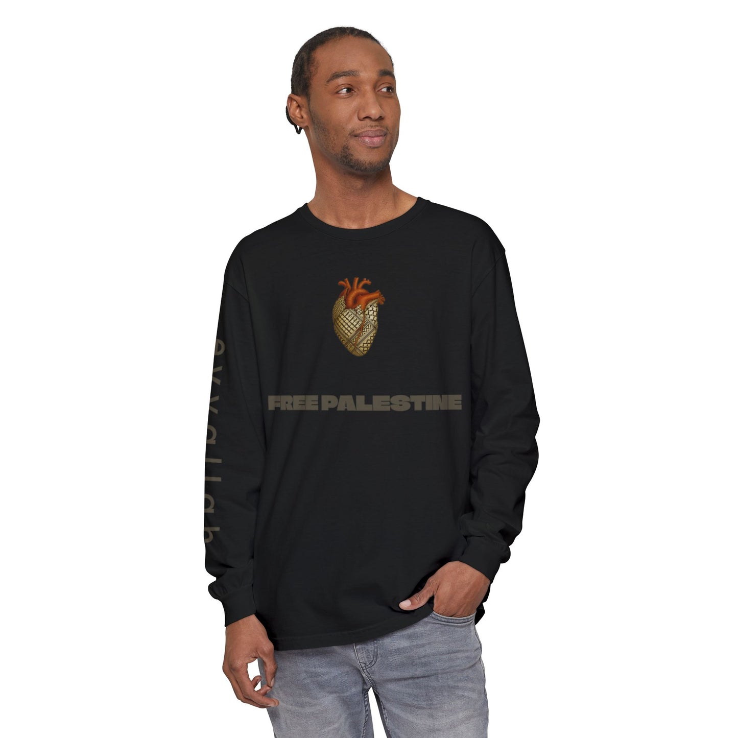 Free Palestine Long Sleeve T-Shirt | Unisex Tee for Activists, Statement Fashion, Conscious Living, Cultural Pride, Everyday Wear