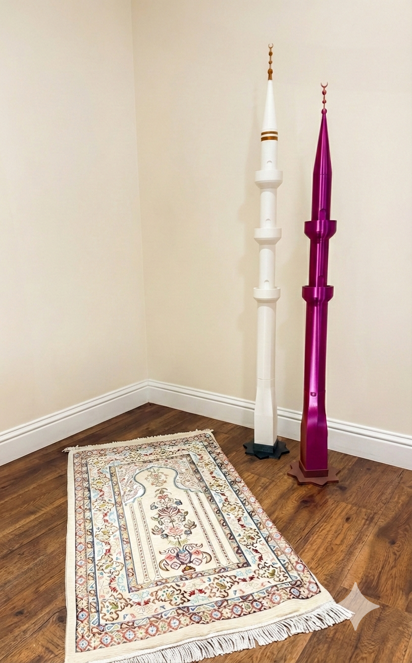 Blue Mosque Inspired Ottoman Minaret Sculpture – LED Lighted Islamic Home Decor