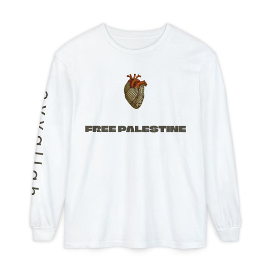 Free Palestine Long Sleeve T-Shirt | Unisex Tee for Activists, Statement Fashion, Conscious Living, Cultural Pride, Everyday Wear