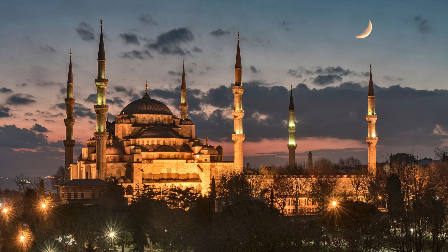 Blue Mosque Inspired Ottoman Minaret Sculpture – LED Lighted Islamic Home Decor