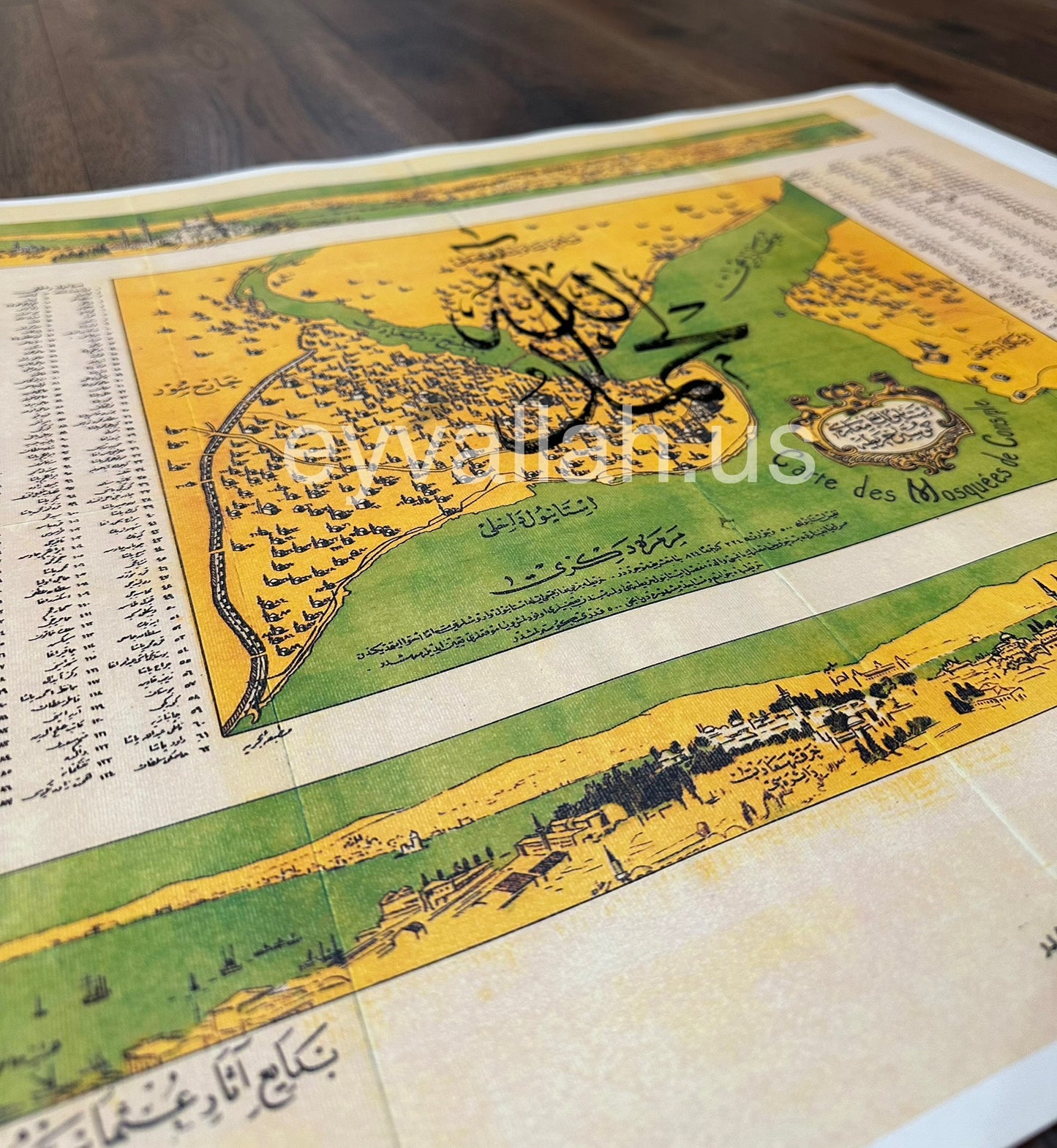 Vintage Map of Istanbul Mosques
