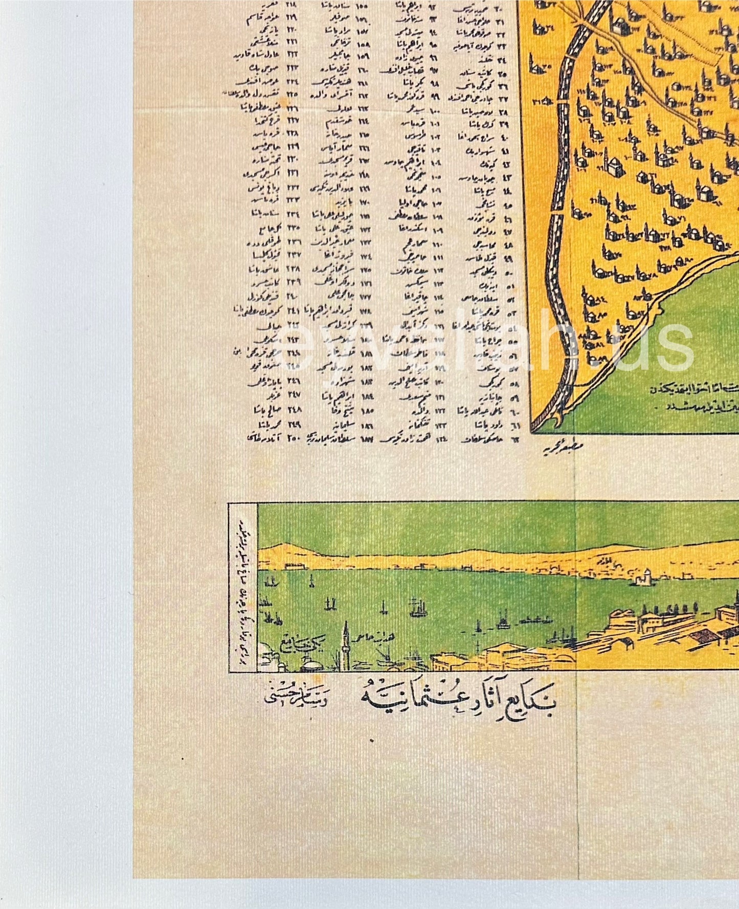 Vintage Map of Istanbul Mosques
